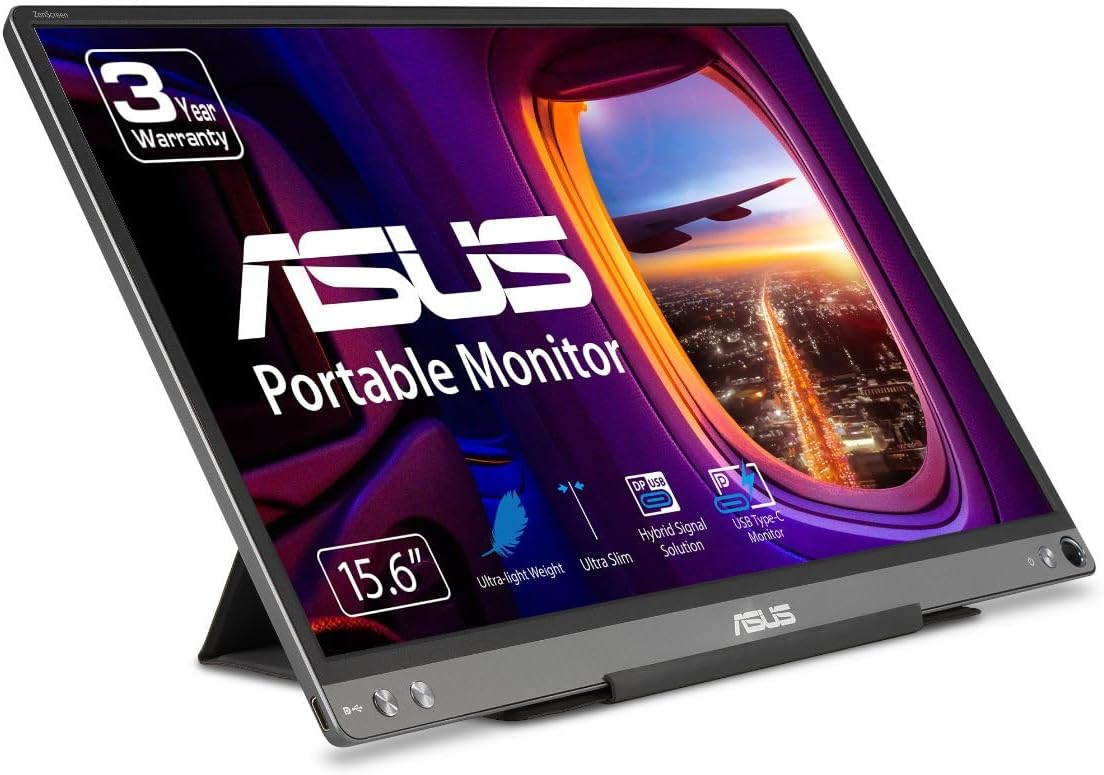 ASUS ZenScreen 15.6 USB-C Portable Monitor - Full HD IPS, Eye Care, Anti-Glare, Dark Gray