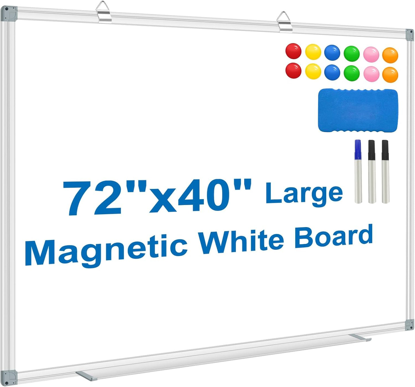 Magnetic Dry Erase Whiteboard 72x40 for Home and Office Use