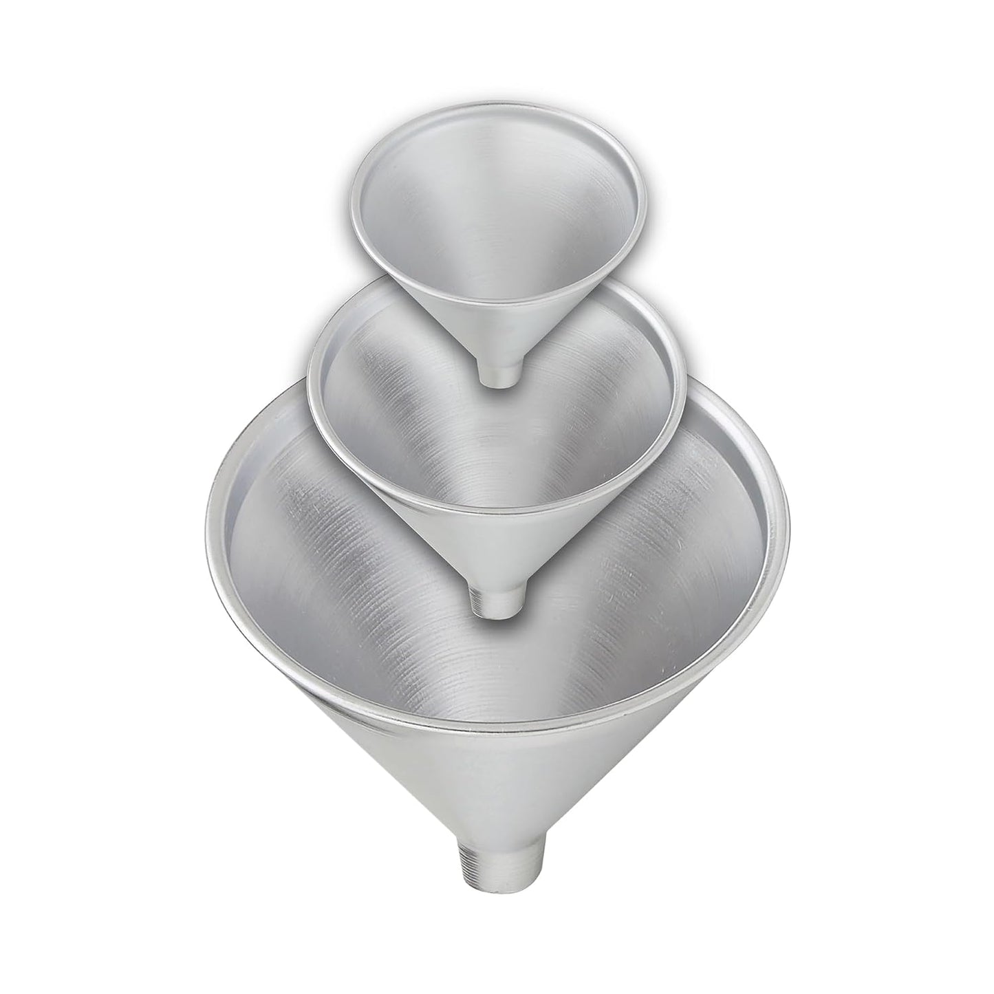 HIC Kitchen Aluminum Funnel Set for Easy Pouring and Storage