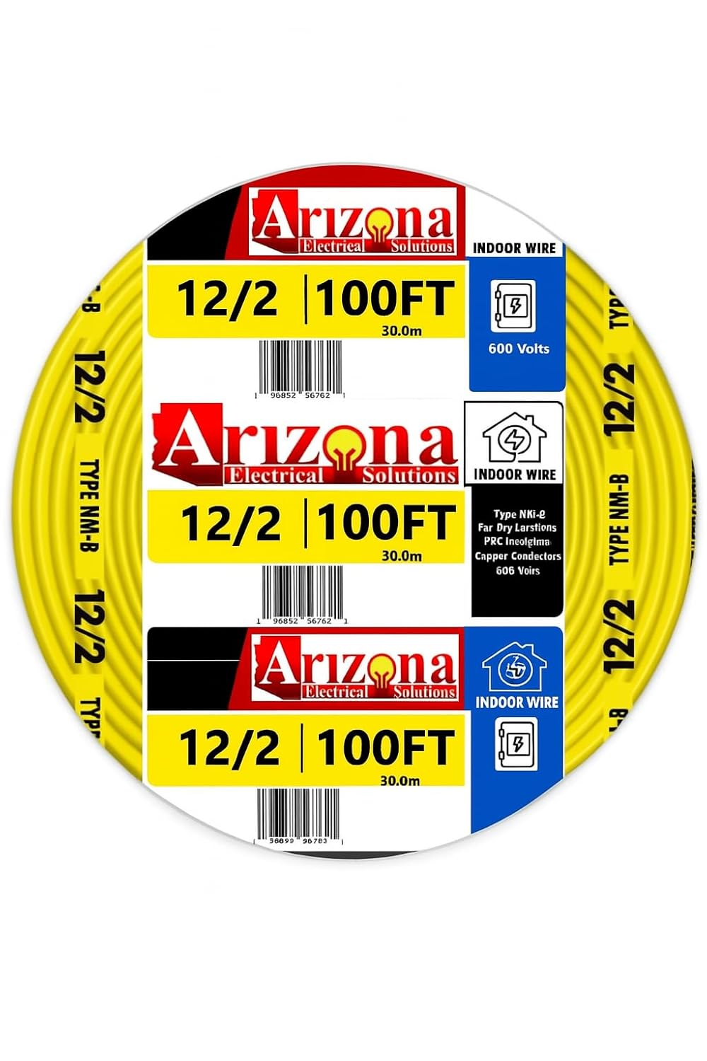 100 FT 12/2 Type NM-B Copper Cable by ARIZONA ELECTRICAL SOLUTIONS