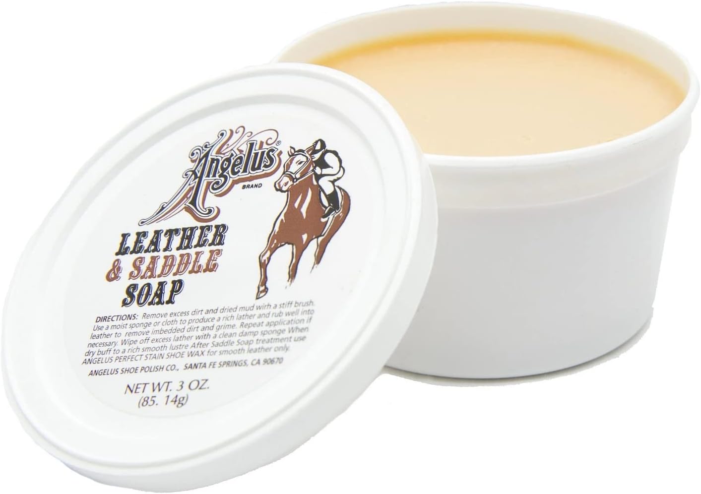 Angelus Saddle Soap 3oz - Deep Cleaner & Conditioner for Leather