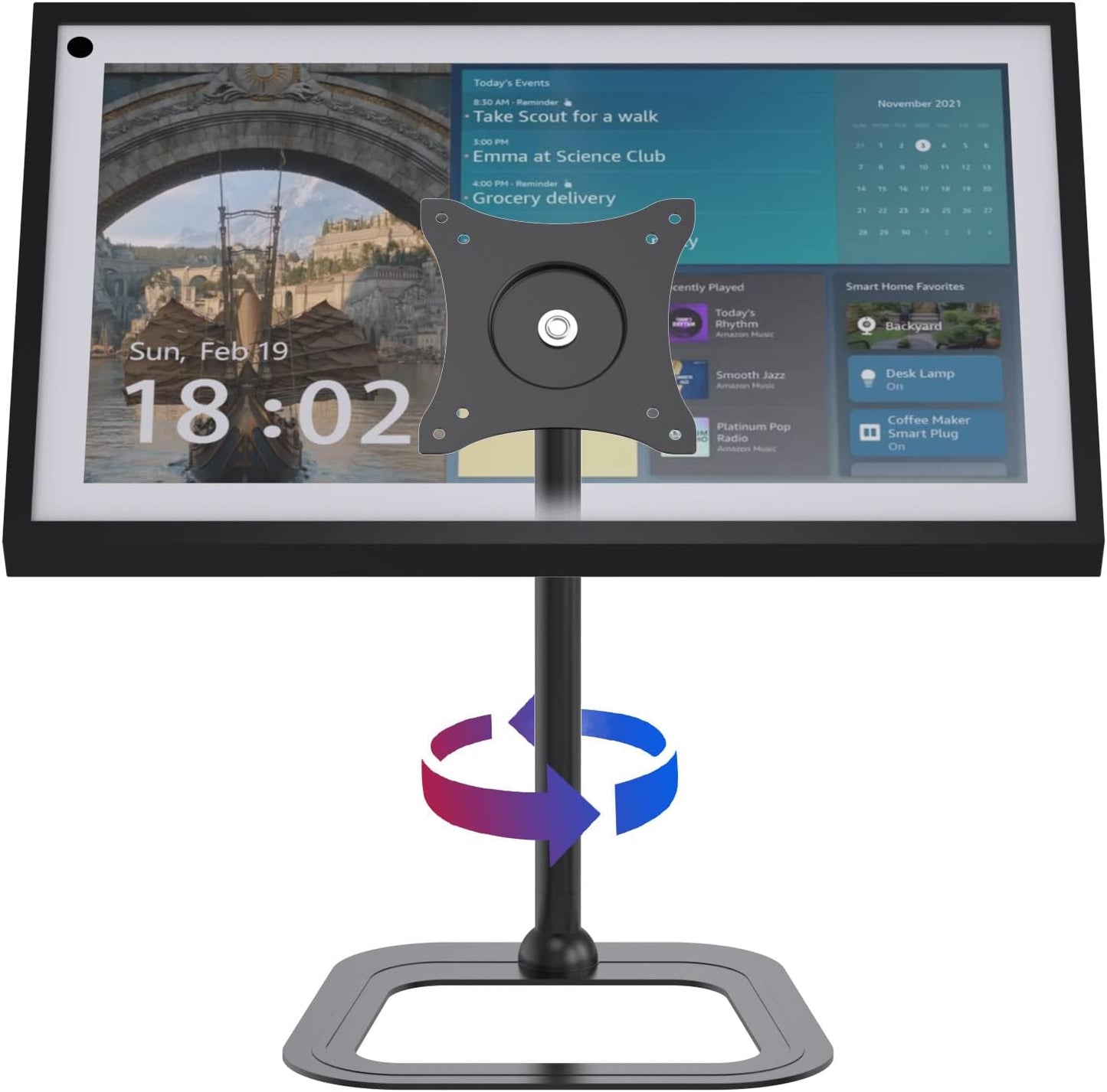 Mount for Echo Show 15: Swivel, Tilt, and Rotate with Ease