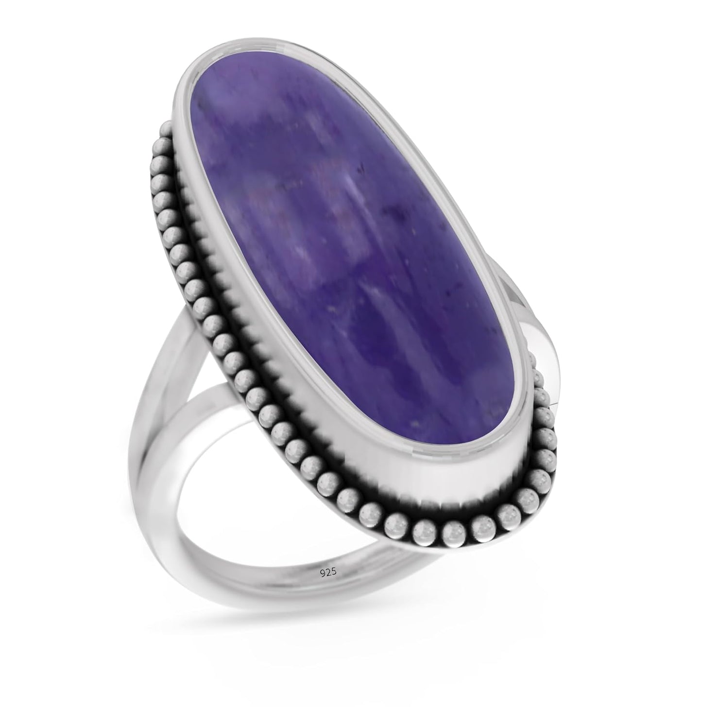925 Sterling Silver Ring with Genuine Amethyst for Women
