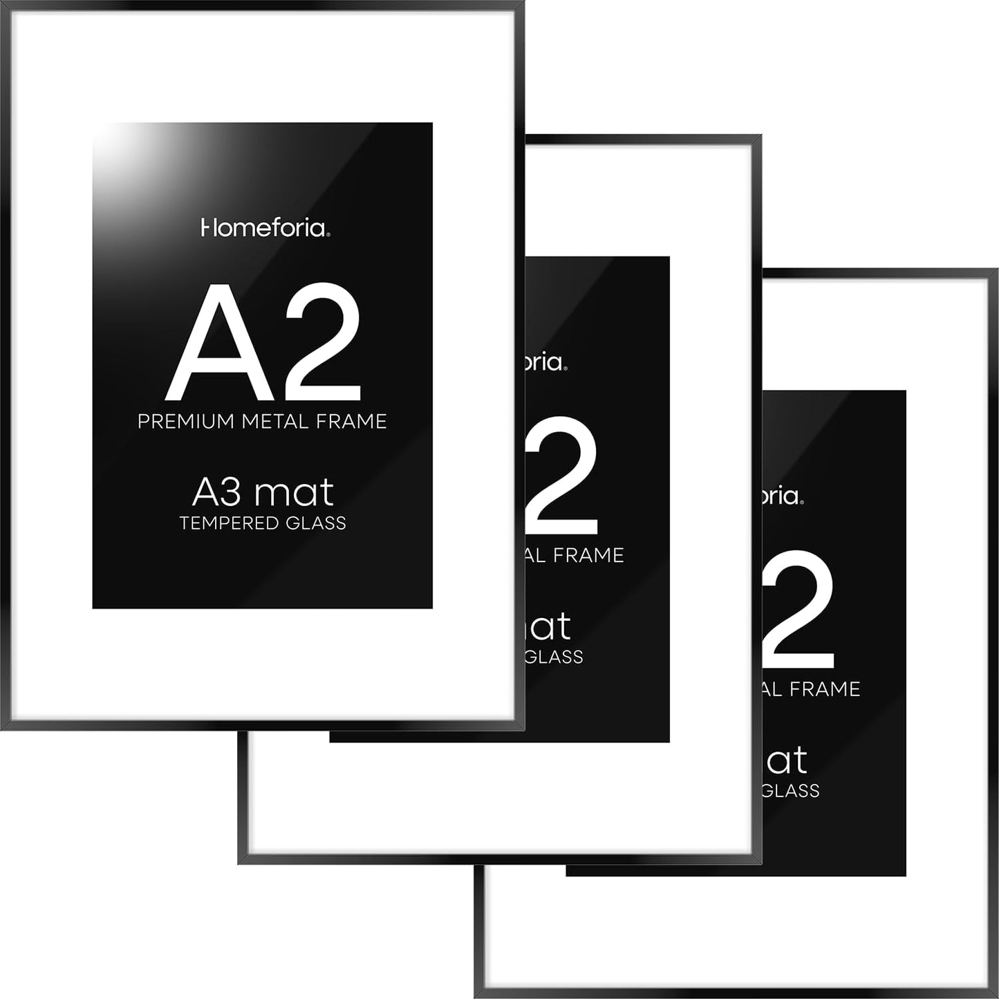 Homeoforia A2 Picture Frame Black - High End Metal Poster Frames