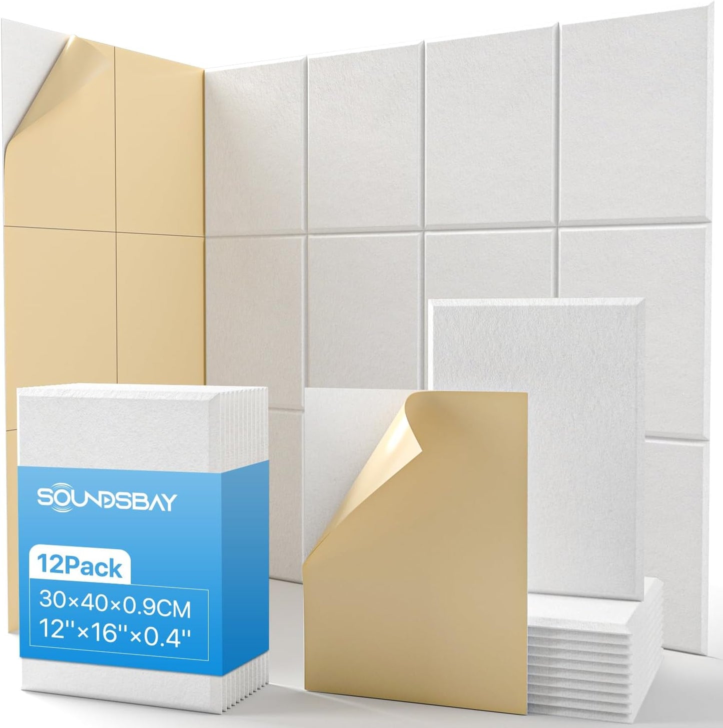 Soundsbay Sound Proof Panels for Walls - High Density Foam Set