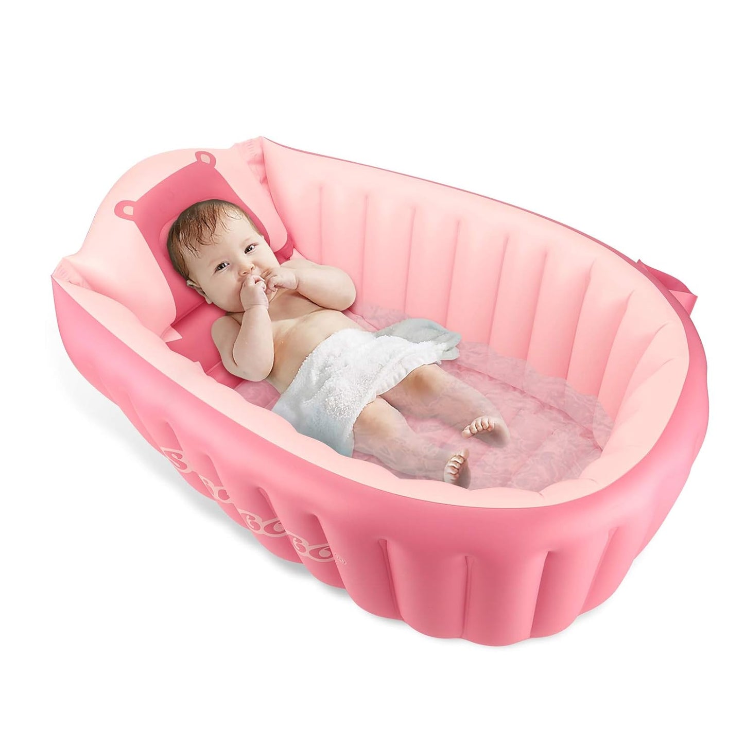 Portable Pink Baby Bath Tub for Travel - KENPUAZ