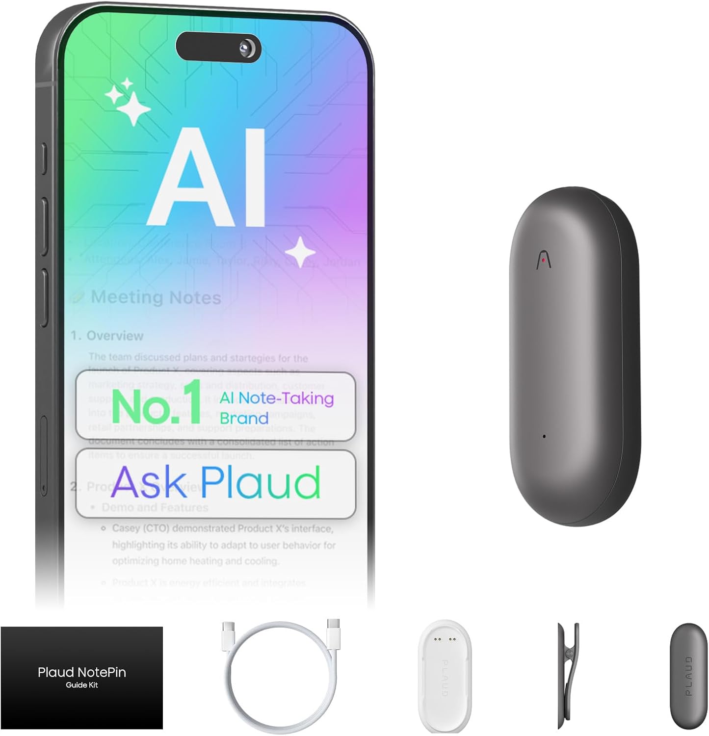 Plaud NotePin Voice Recorder: AI Notetaker for Professionals