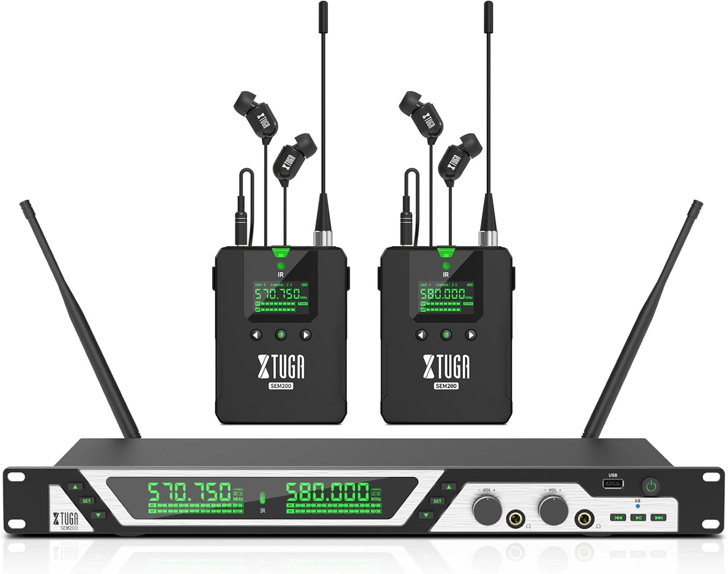 XTUGA SEM200 Wireless In Ear Monitor System for Musicians