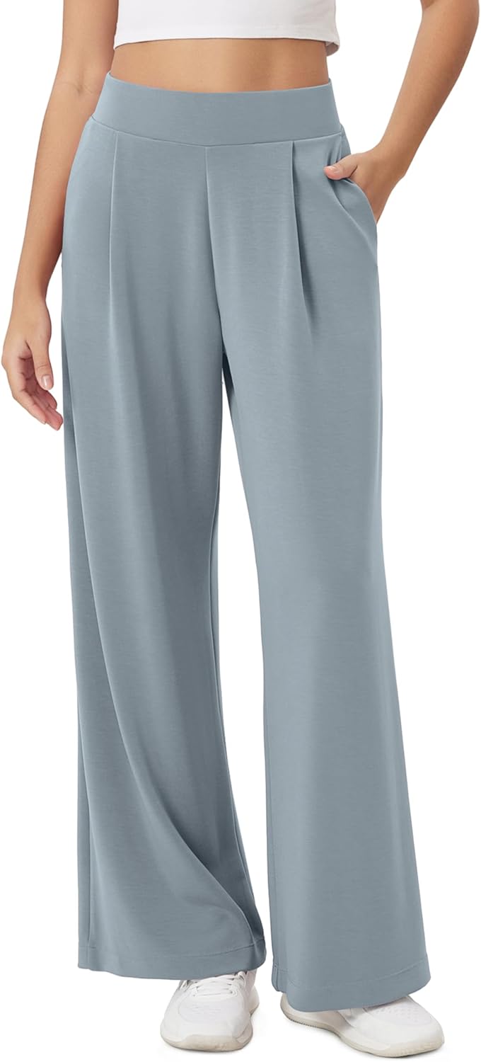 ODODOS Modal Soft Wide Leg Pants for Women High Waist Comfort