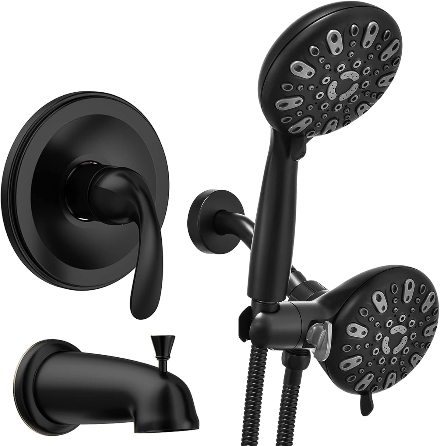 WRISIN Black Shower Faucet Set with Tub Spout for Modern Bathrooms