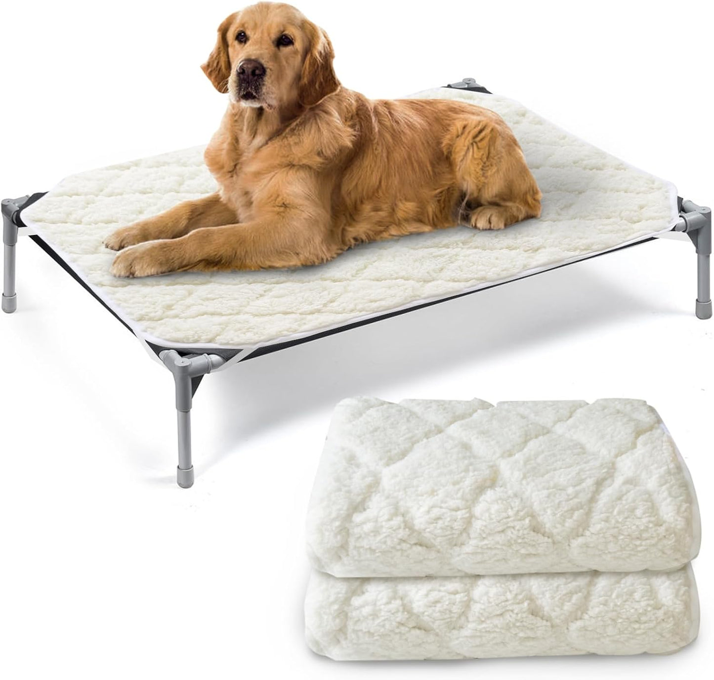 Elevated Dog Bed Pad Waterproof 2 Pack for Comfy Pets