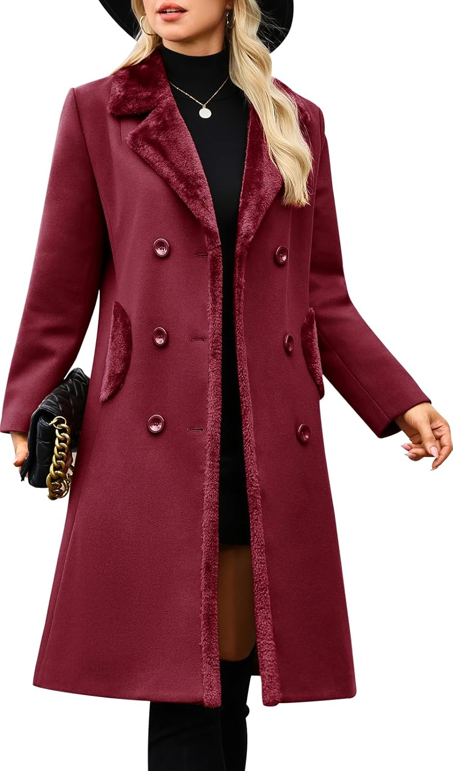Women's Winter Coats Warm Double Breasted Pea Coat for Style