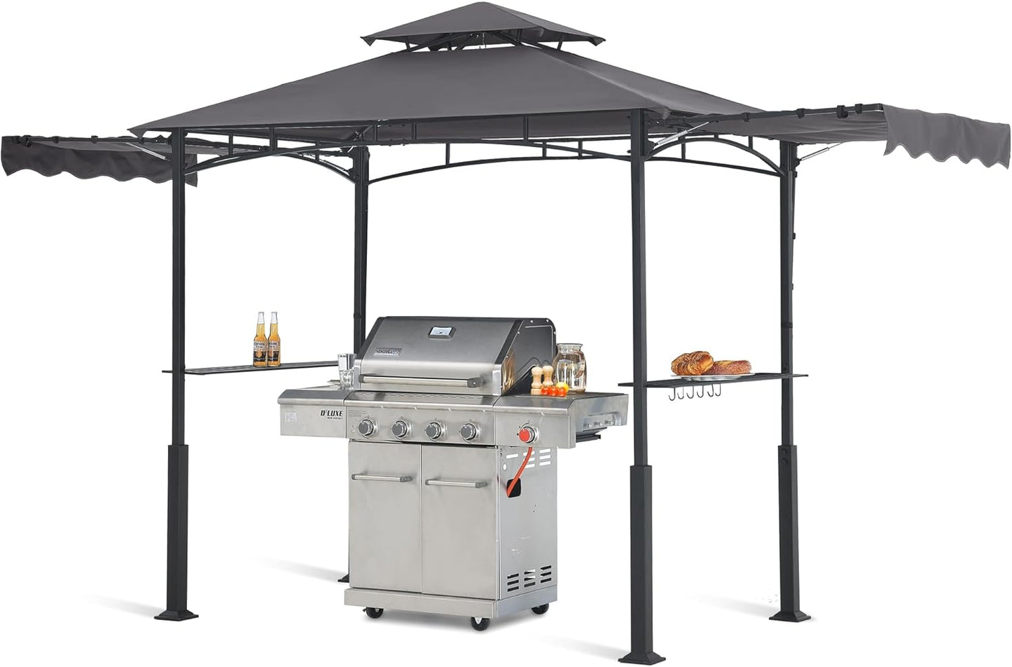 ABCCANOPY Grill Gazebo with 2 Side Awnings for Outdoor BBQ