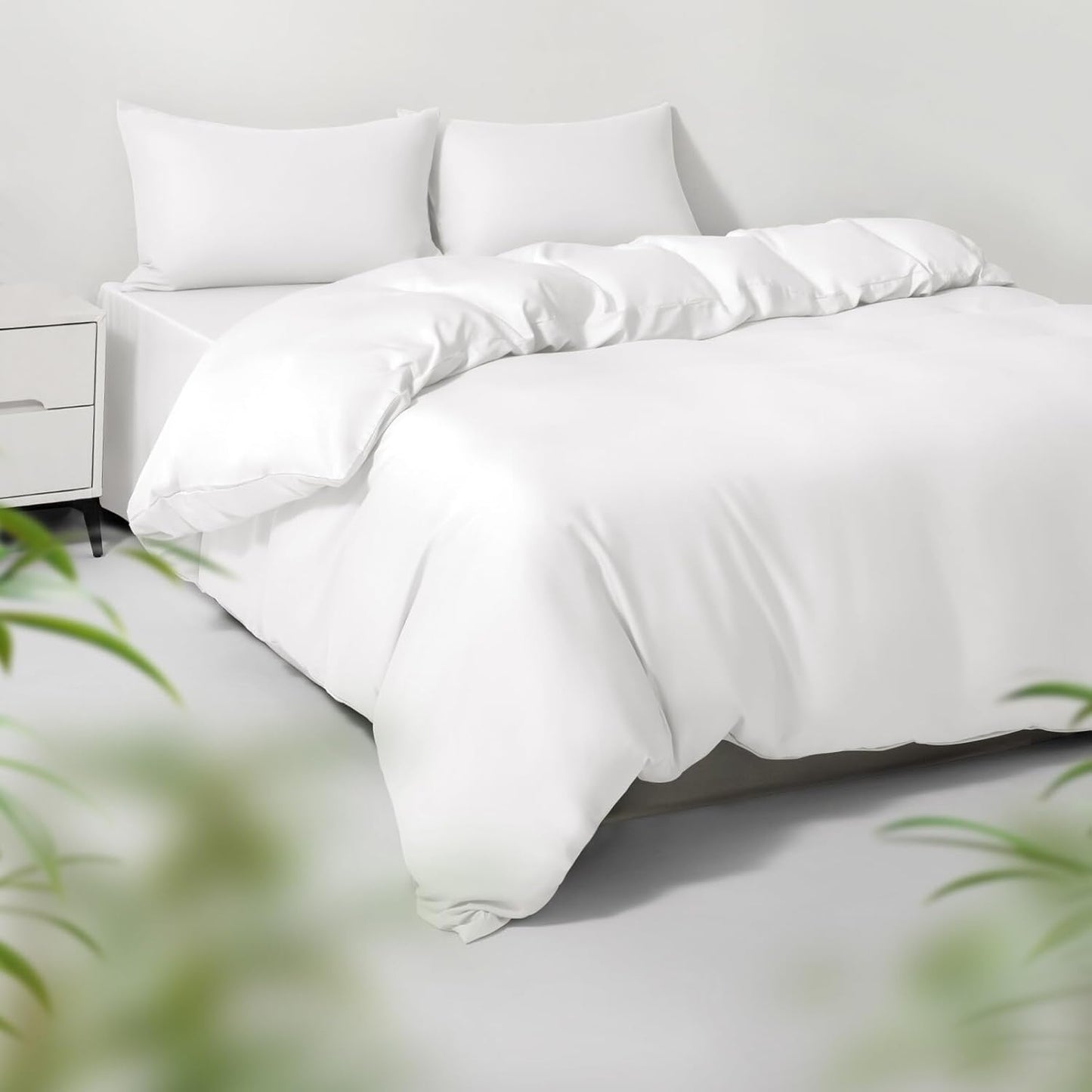 Full/Queen Duvet Cover Set with Cooling Bamboo Viscose
