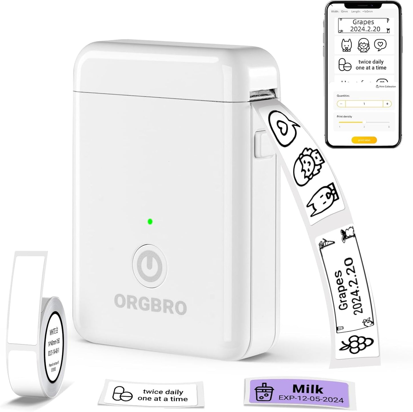 ORGBRO Portable Bluetooth Label Maker: Organize Effortlessly!
