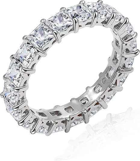 Sterling Silver Princess Cut All-Around Band Ring Review