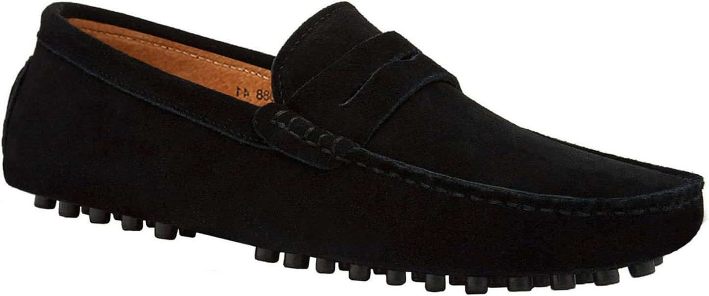 JIONS Mens Driving Penny Loafers: Stylish Suede Moccasins