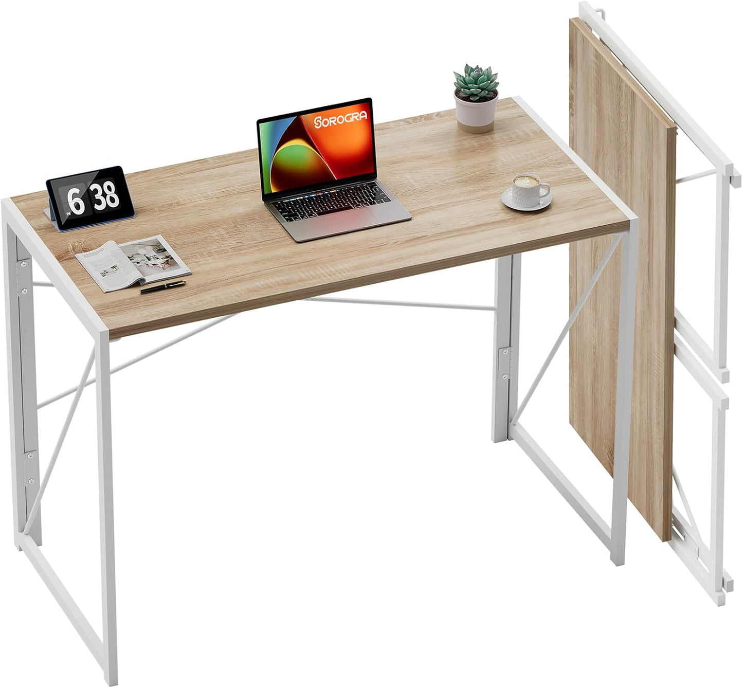 Coavas Small Folding Desk for Compact Spaces and Easy Storage