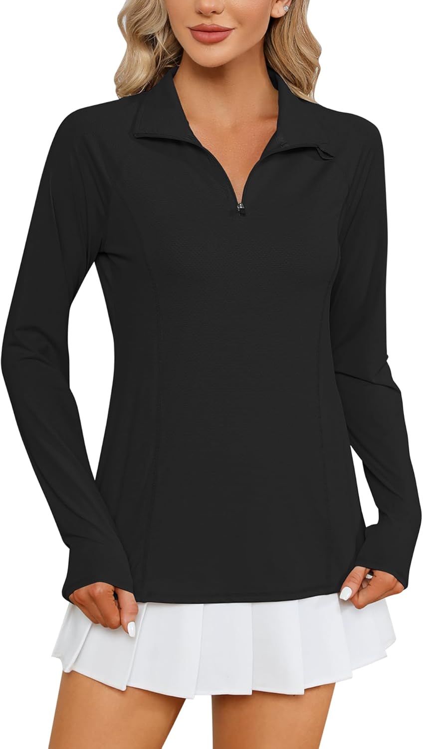 LOMON Women's Sun Protection Quarter Zip Pullover