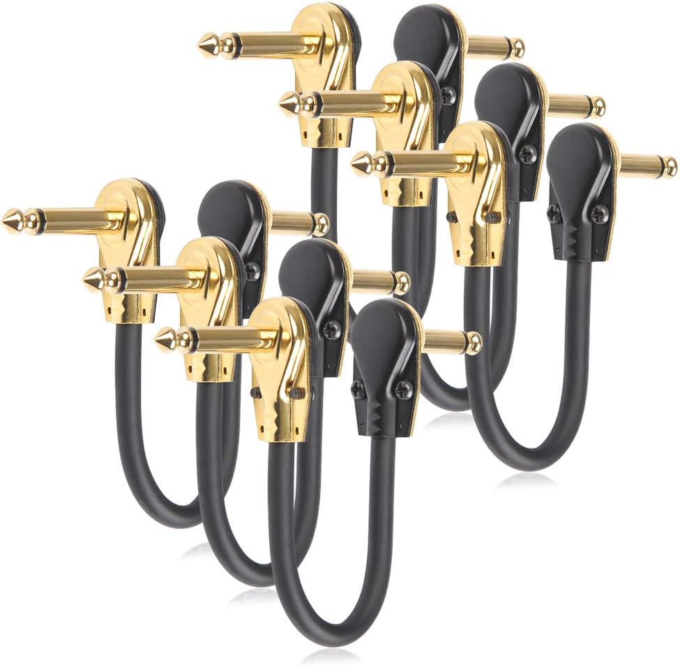 TIMESETL 6 Pack 6 Guitar Patch Cables - Ultra Quiet & Low Profile