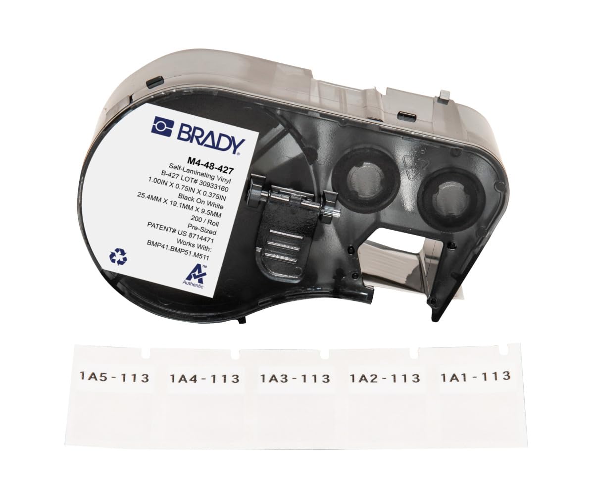 Brady Self-Laminating Vinyl Wrap Around Labels for Label Printers