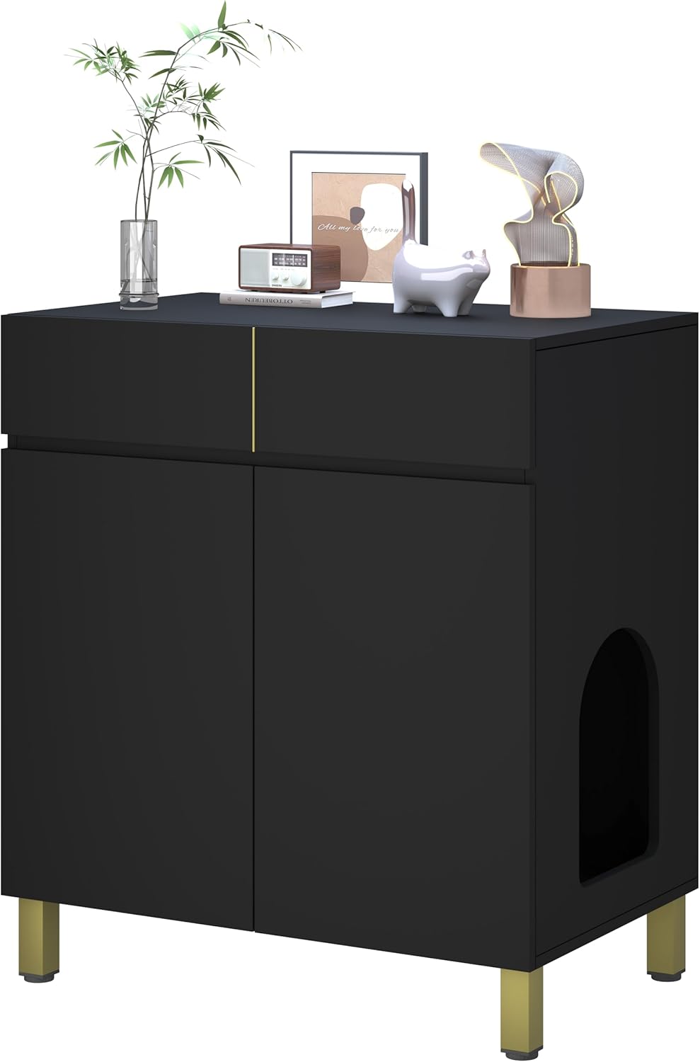 Large Litter Box Enclosure with Drawer for Stylish Cat Spaces