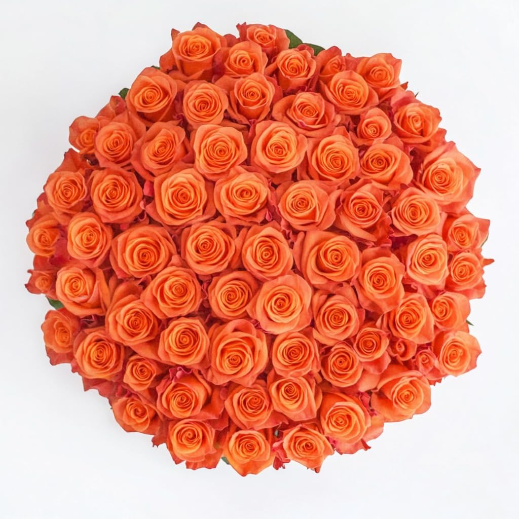 100 Orange Roses Bouquet for Graduation, Anniversary & More
