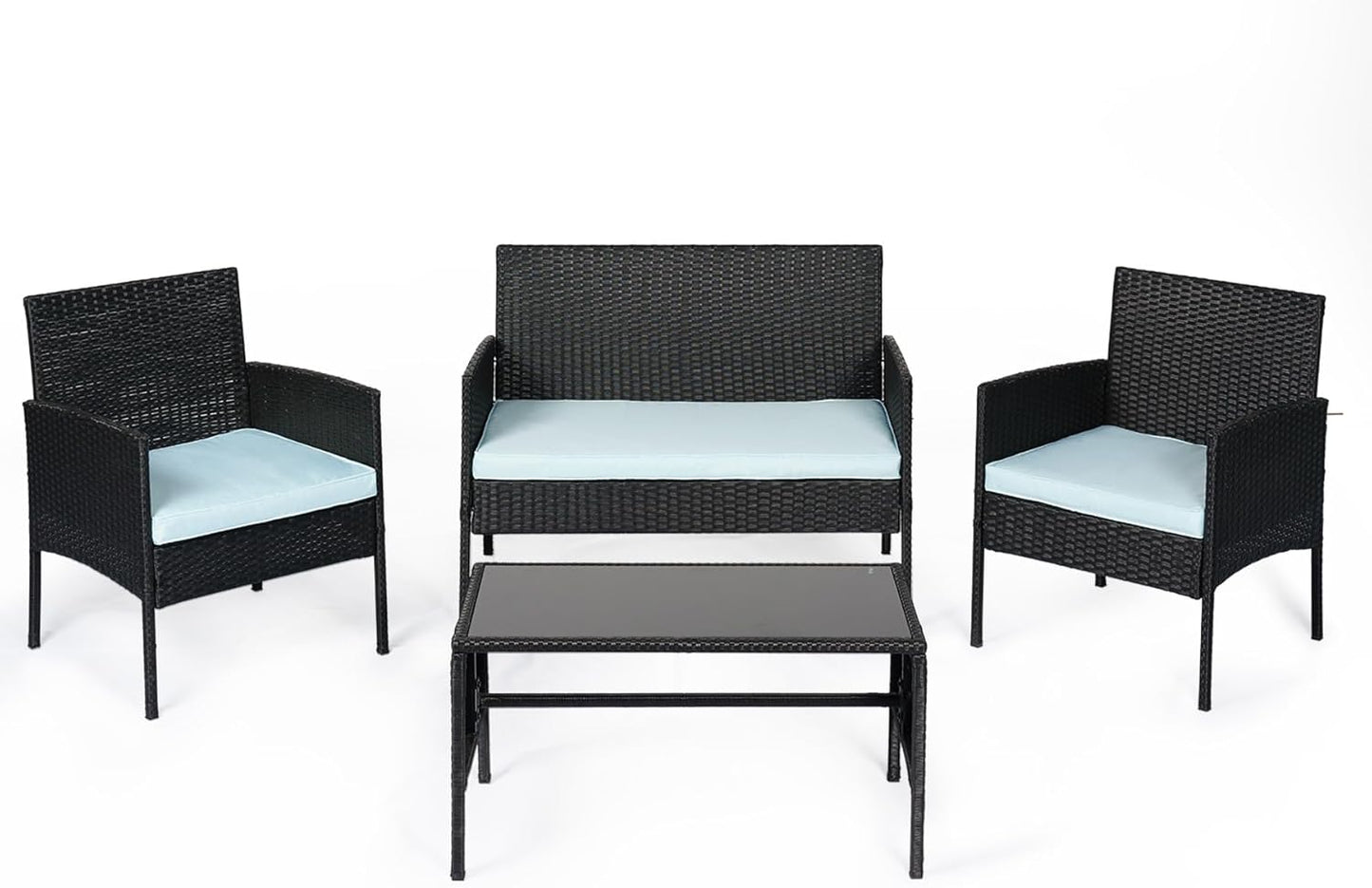 PROHIKER 4 Piece Outdoor Wicker Patio Conversation Set Review