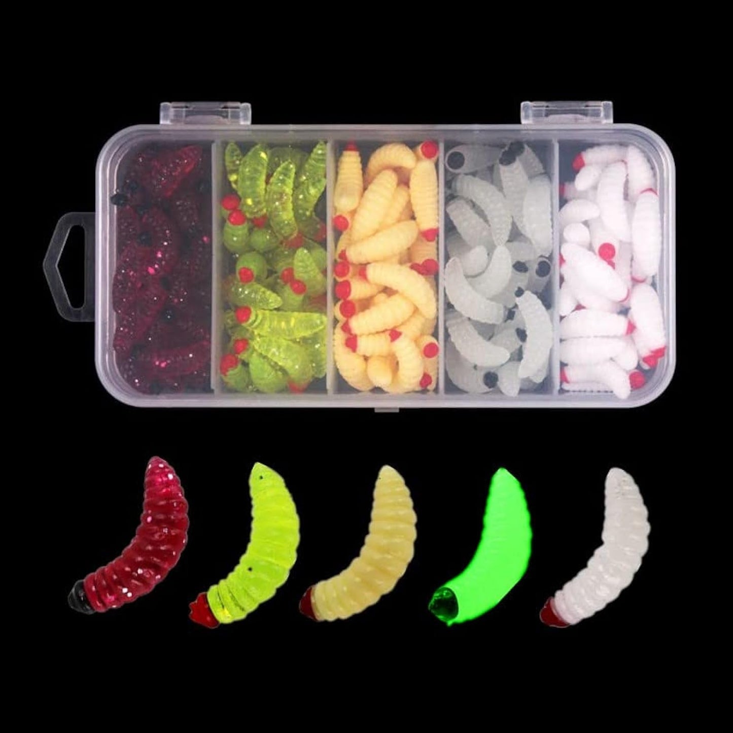 Biomimetic Soft Silicone Maggot Fishing Lures