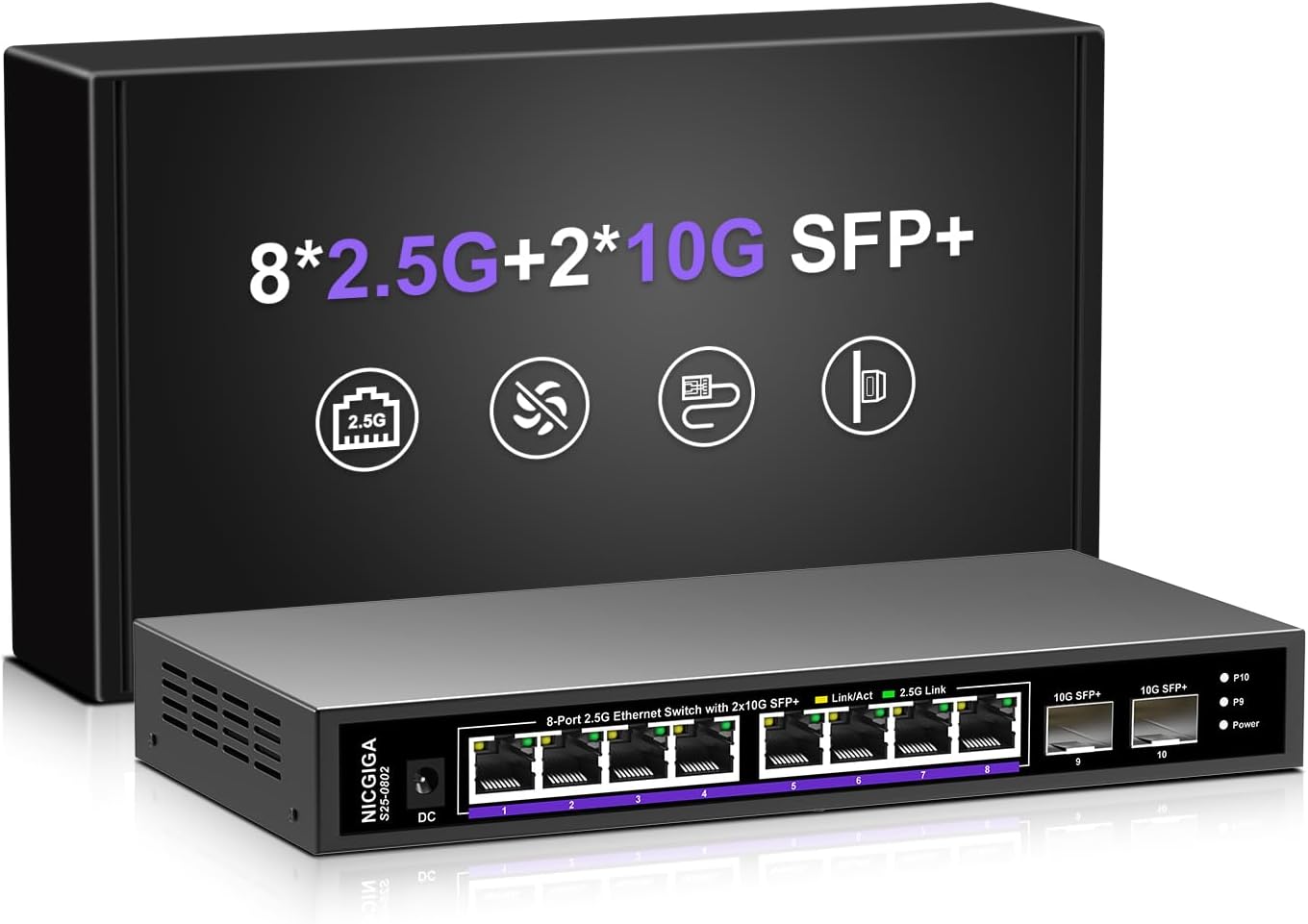 10 Port 2.5Gb Unmanaged Ethernet Switch for High-Speed Networking