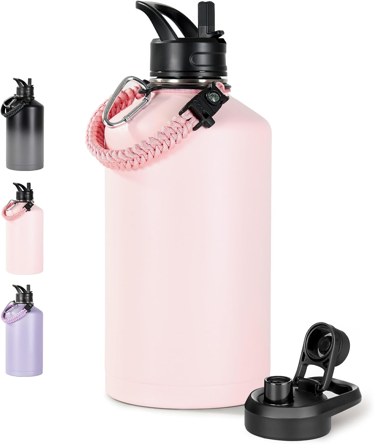Gallon Water Bottle with 2 Lids for Sports and Outdoors