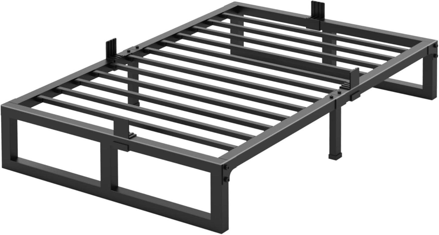 10 inch Twin Bed Frame Low Profile Metal Platform with Slide Stopper