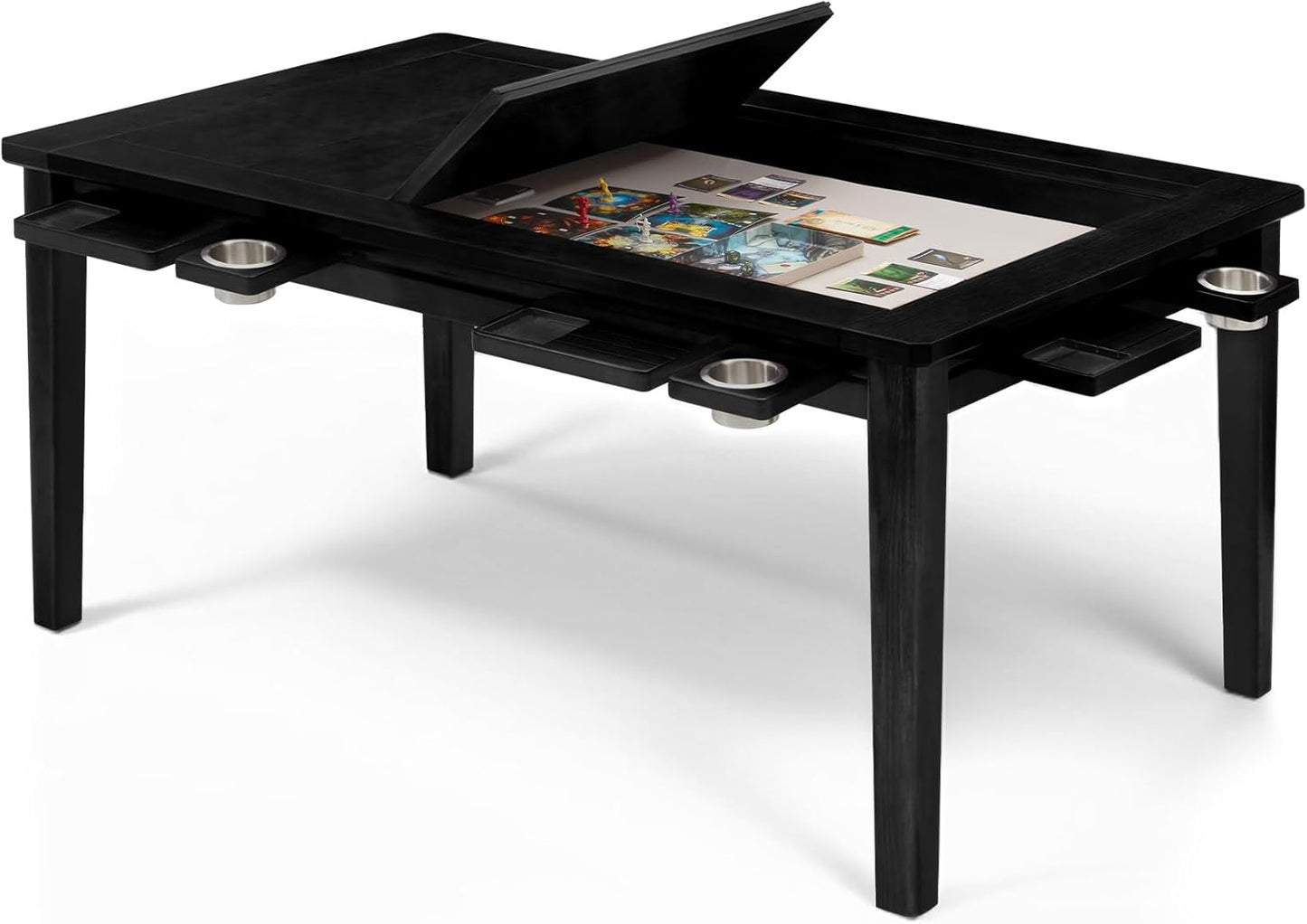 Solid Wood Board Game Table for 4-6 Players with Removable Top