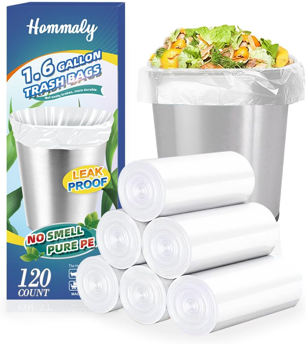 Premium Small Clear Trash Bags - Strong & Versatile - Hommaly