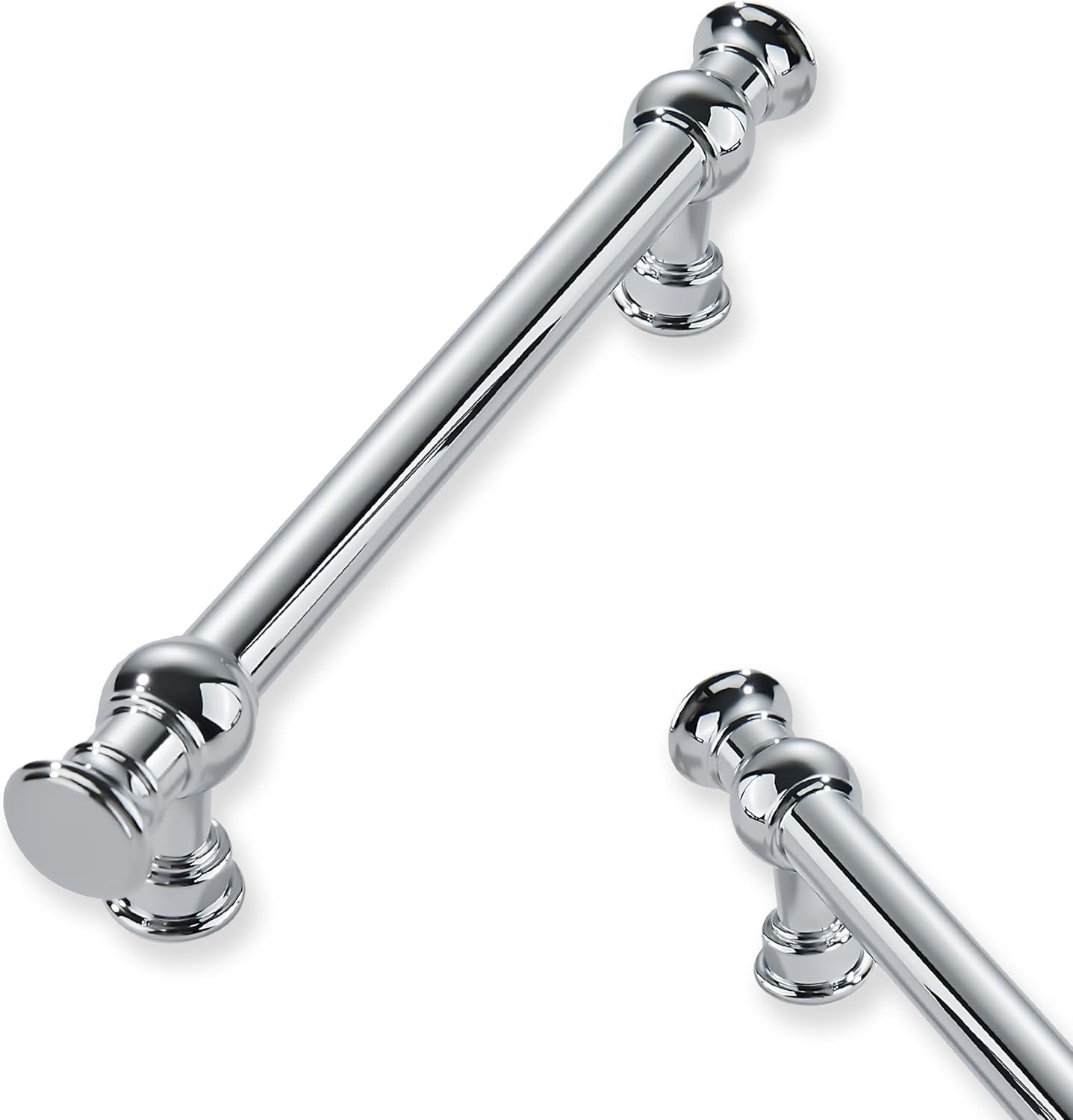 10-Pack 3-3/4in Polished Chrome Cabinet Pulls for Kitchen