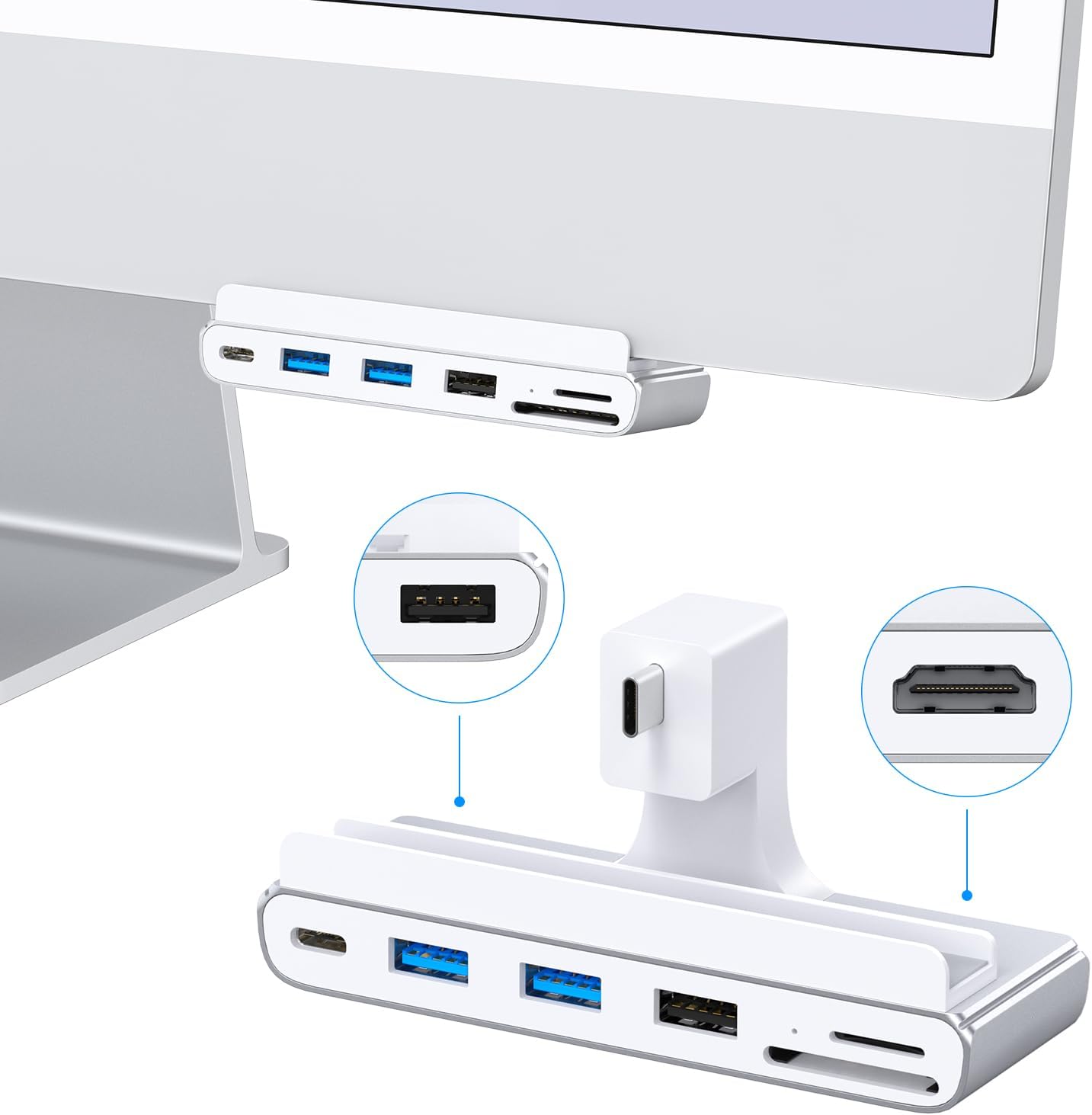8-in-1 iMac USB Adapter with HDMI 4K@60hz and Card Reader