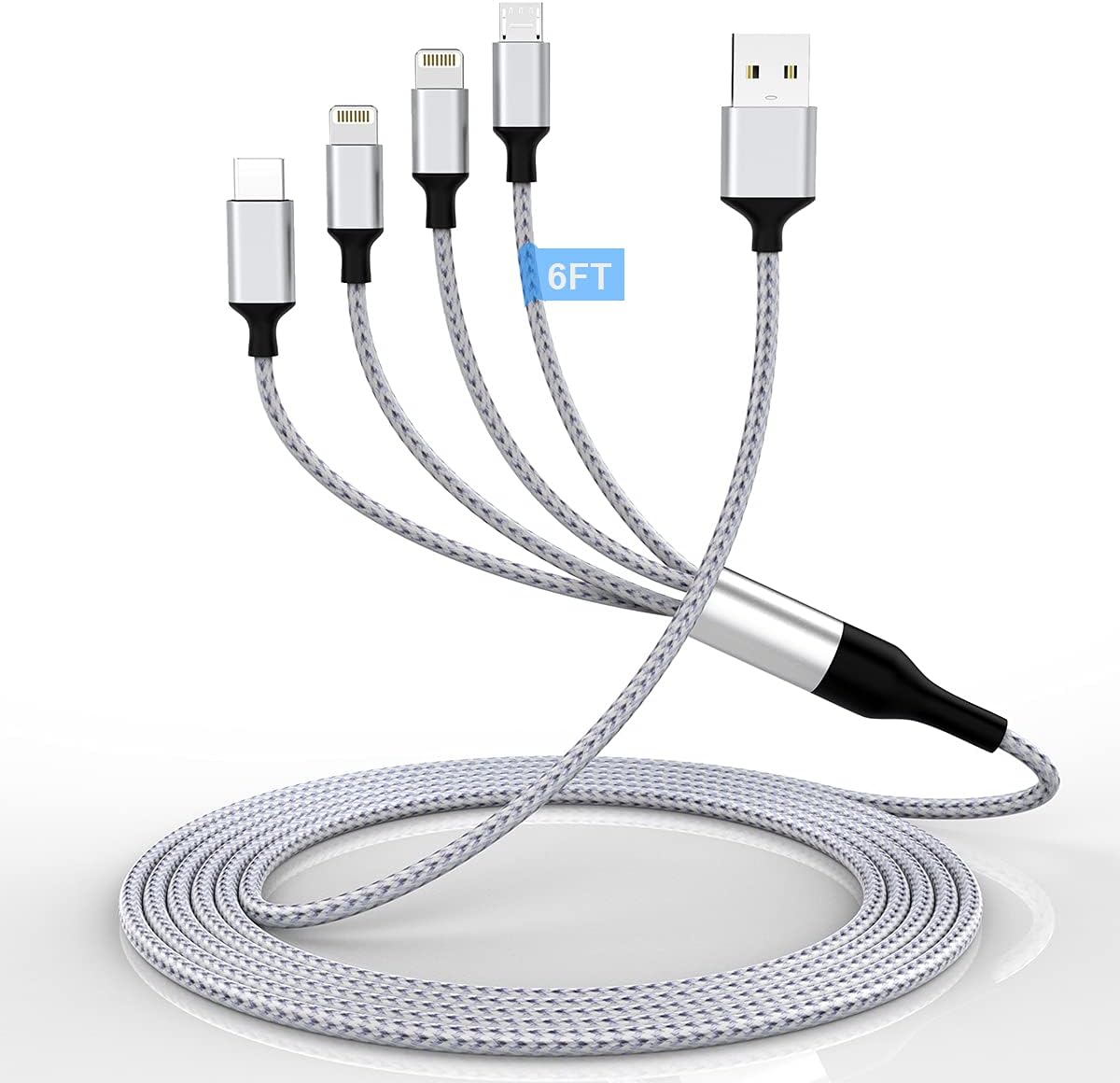 Fast Charge 4-in-1 Cable for Android & iOS