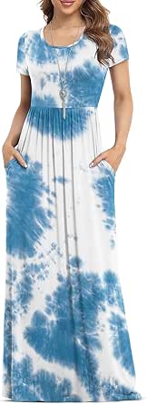 VIISHOW Women Short Sleeve Casual Maxi Dresses with Pockets Review