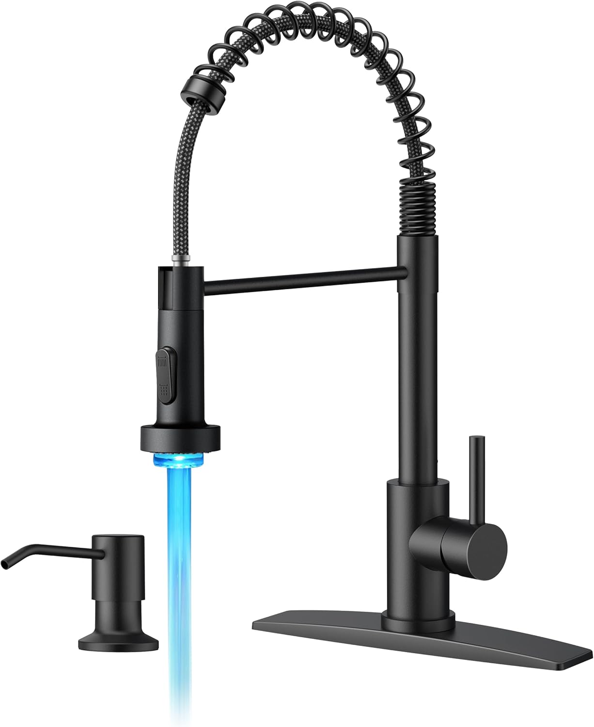 FORIOUS LED Kitchen Faucet with Soap Dispenser for Modern Homes
