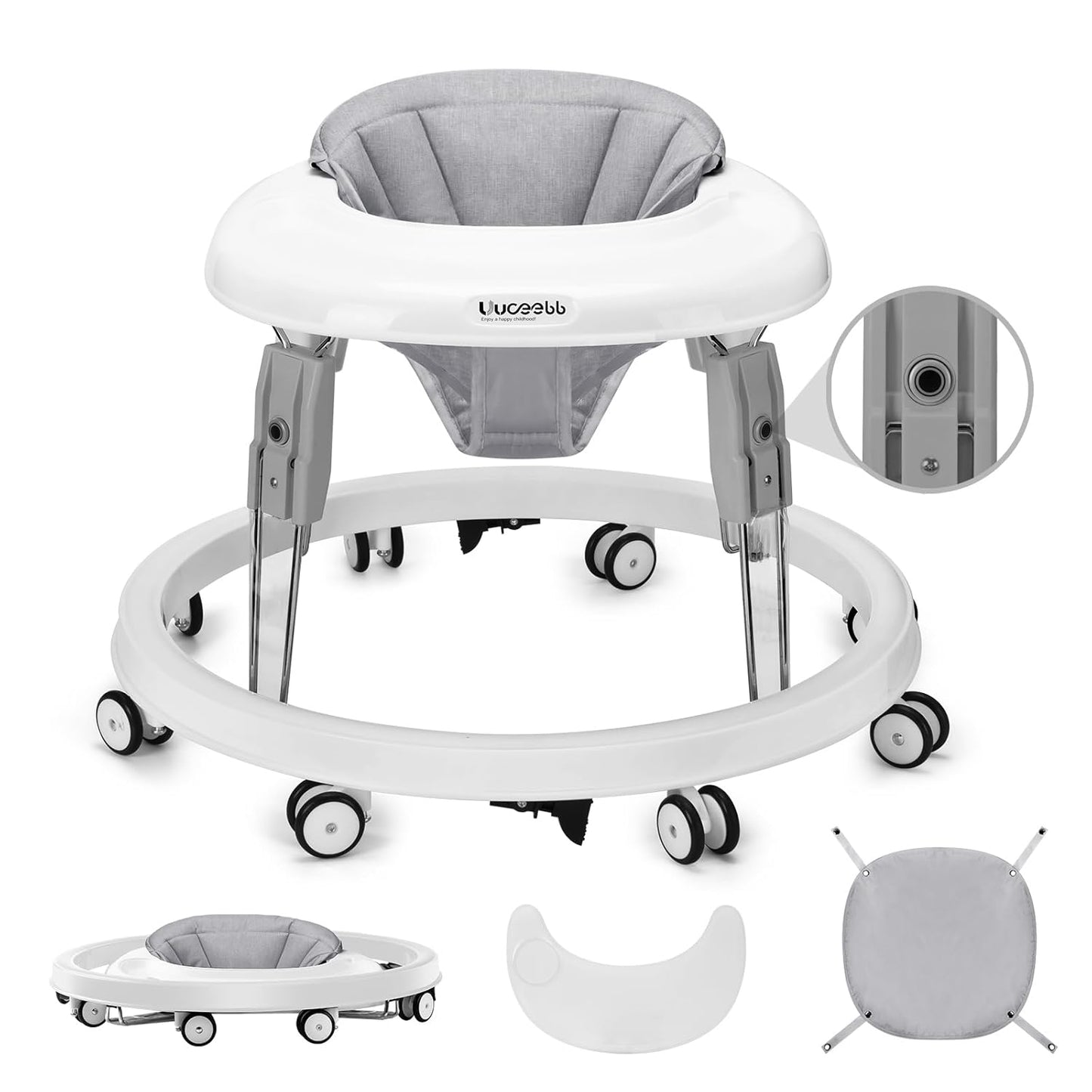 Baby Walker with Wheels and One-Touch Folding Design for Safety
