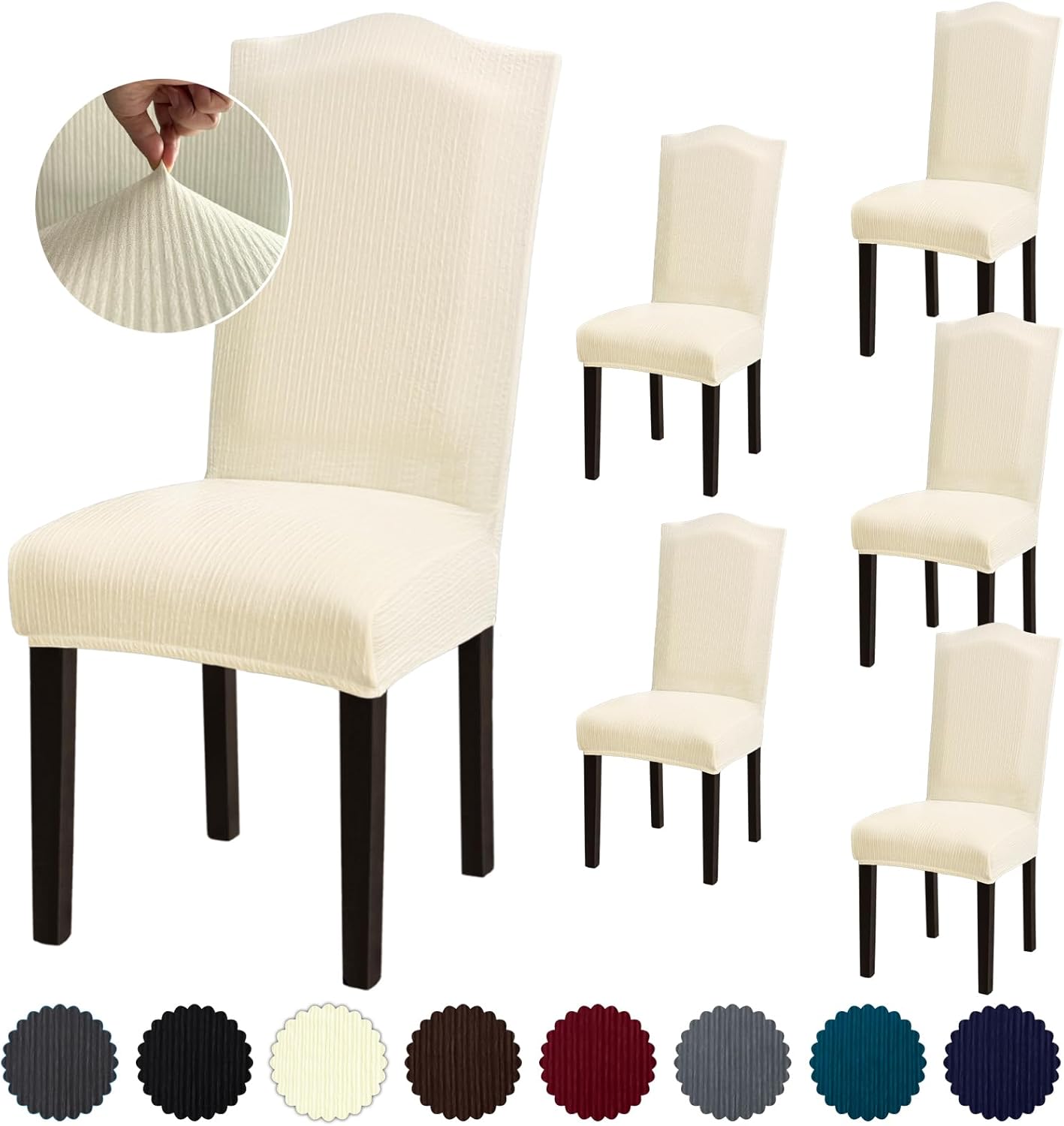 Stretch Dining Room Chair Covers Set of 6 for Various Events