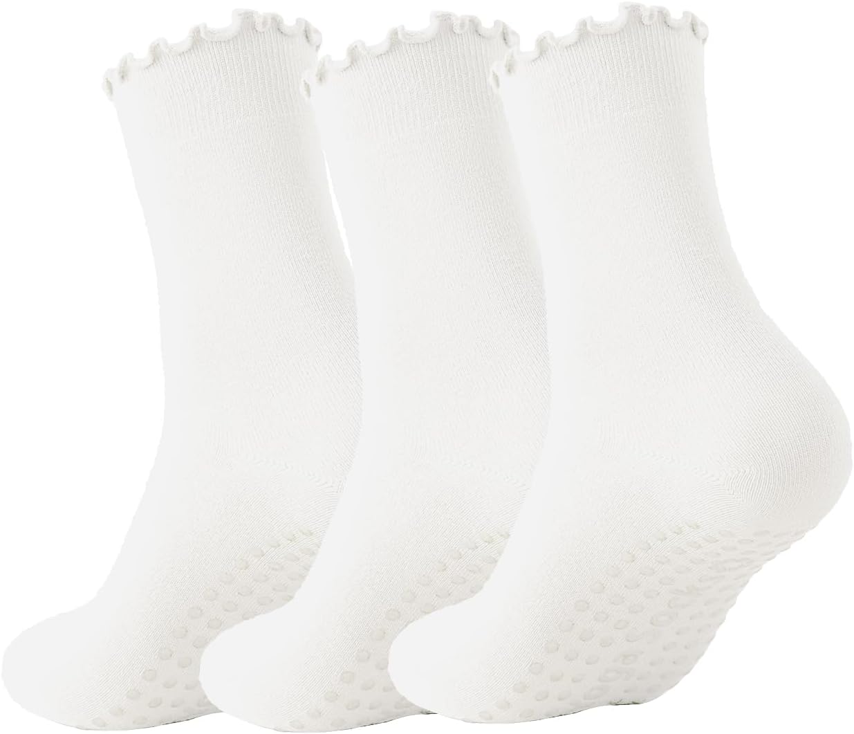 Non-Slip Ruffle Pilates Socks Trio by Ceoon
