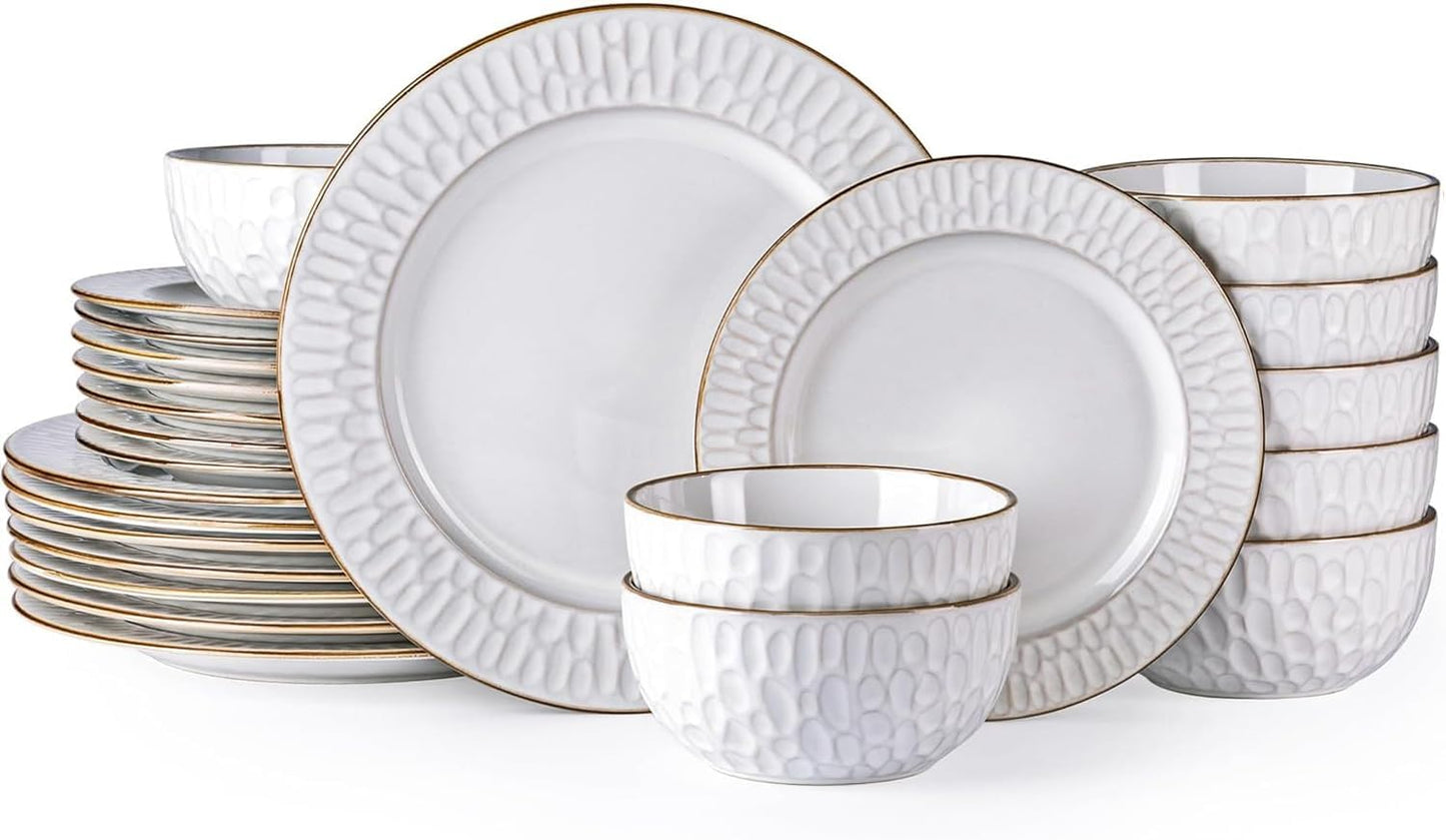 GBHOME Ceramic Dinnerware Set - Elegant 24 pcs for 8 People