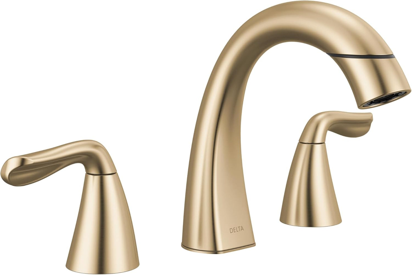 Delta Arvo Brushed Gold Bathroom Faucet with Pull Down Sprayer