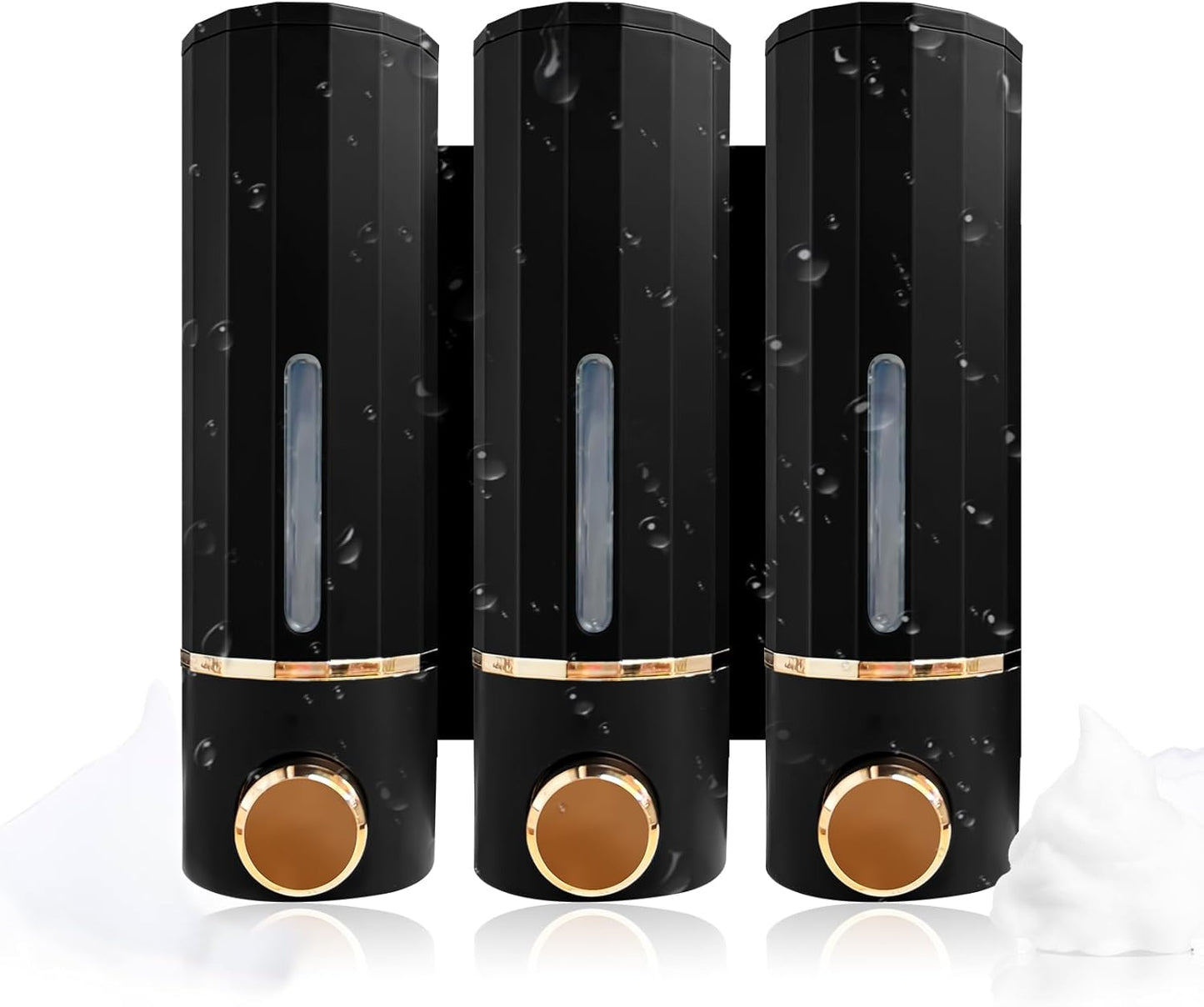 Black & Gold Shower Dispenser Set - Instant Bathroom Upgrade