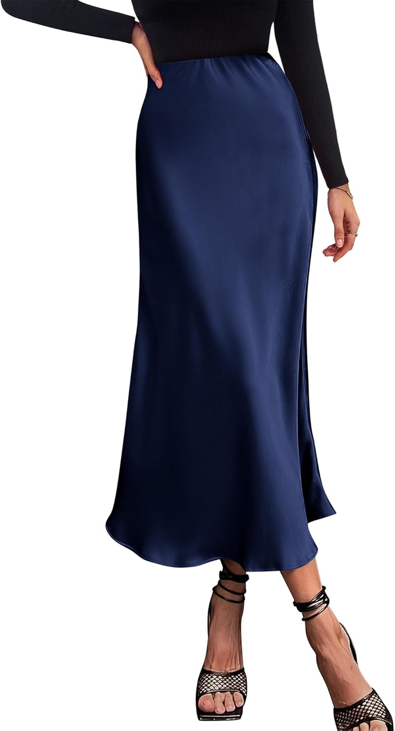 Elegant Long Satin Skirt for Women - Perfect for Any Occasion
