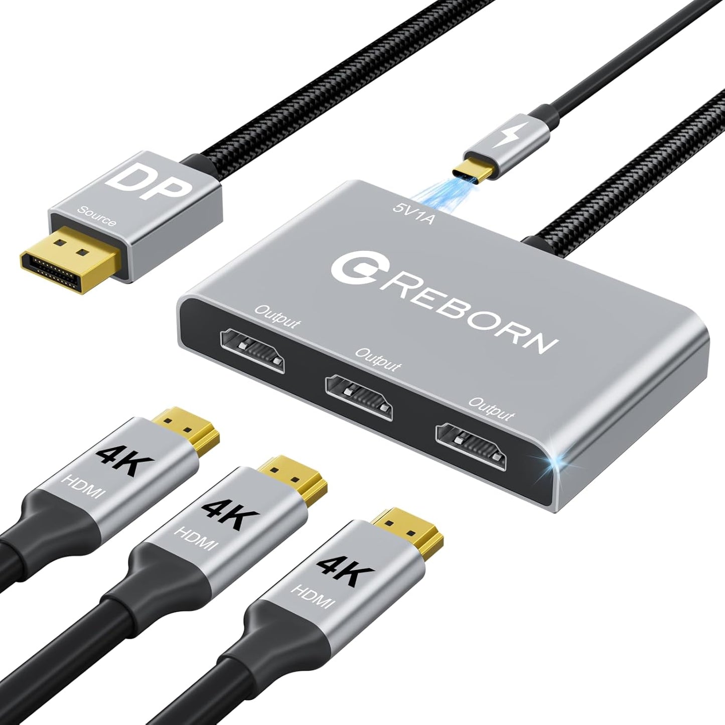 Reborn DisplayPort to HDMI Splitter for Multi-Monitor Setup