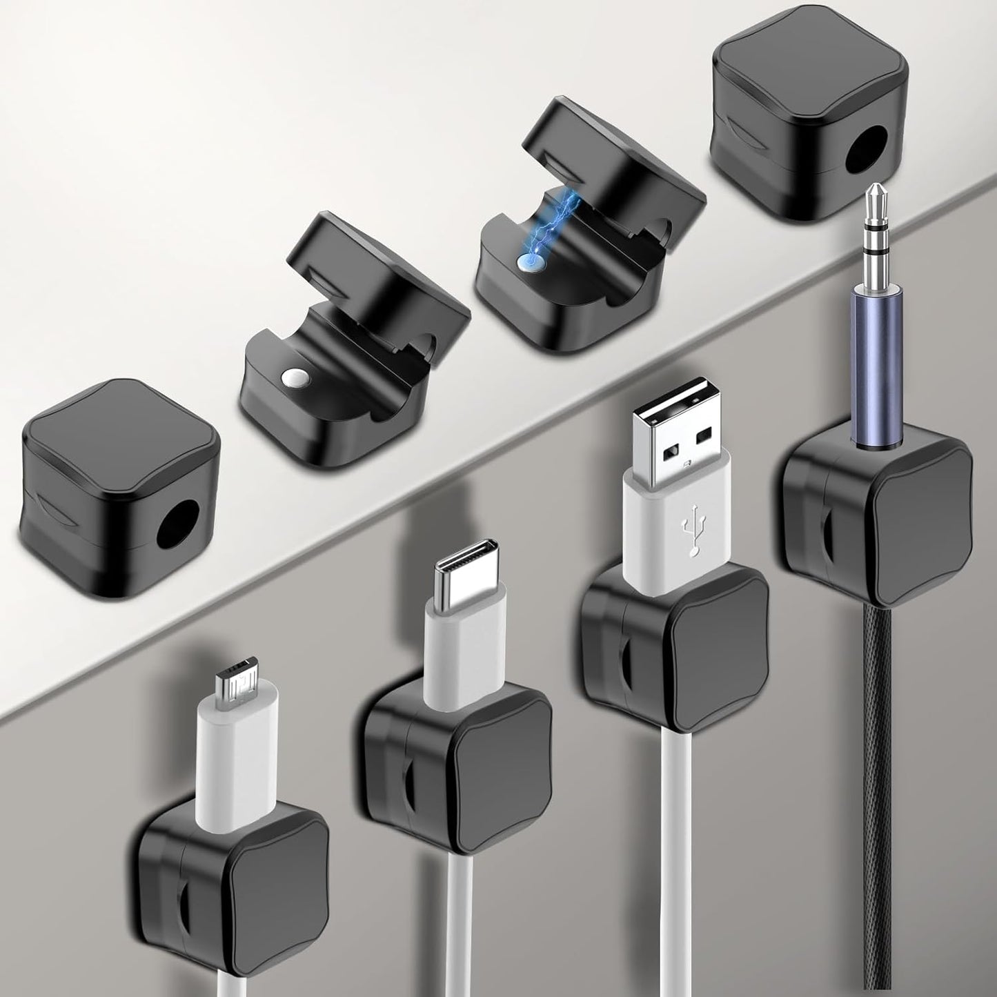 Easy Clutter-Free Cable Organization - 24pcs Magnetic Clips by EONSUI