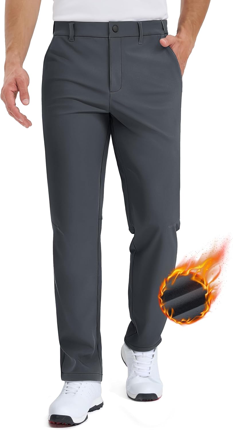 TACVASEN Winter Golf Pants for Men - Warm & Water Resistant