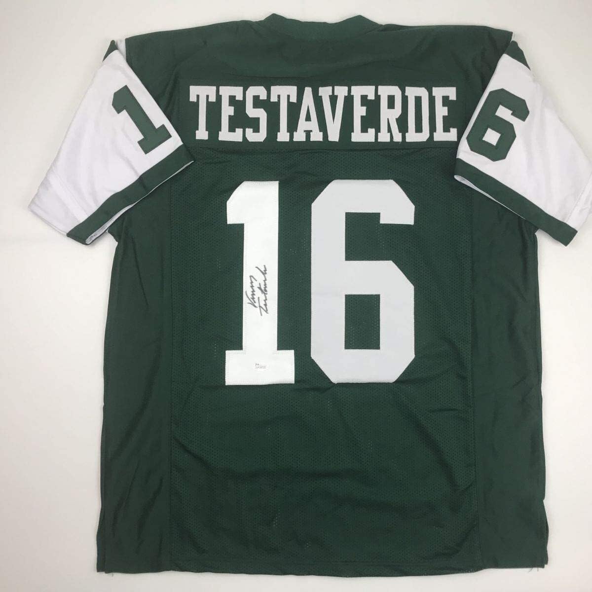 Autographed Vinny Testaverde New York Green Football Jersey